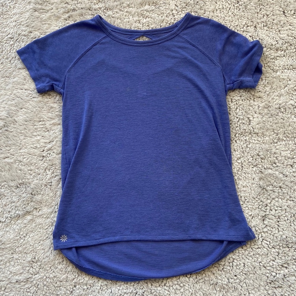 Athleta Girl 12 Periwinkle Tee w/ adorable back
